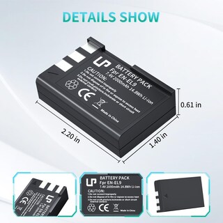 Foto 4 | Foto 4 | Paquete de Baterías Lp En-el9 En-el9a 7,4 V 2000 Mah Para Nikon D40 - Venta Internacional