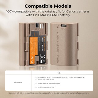 Foto 5 | Foto 5 | Batería K&f Concept Lp-e6nh 2250 Mah Para Canon R7 R6 R5 - Venta Internacional.