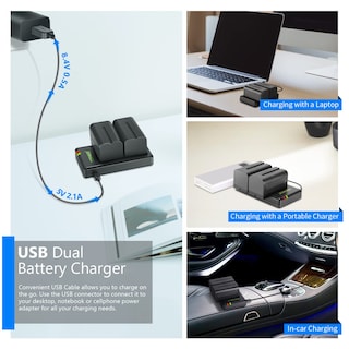 Foto 5 | Foto 5 | Batería De Repuesto Neewer Np-f750 5600 Mah, Paquete De 2 Con Cargador - Venta Internacional.