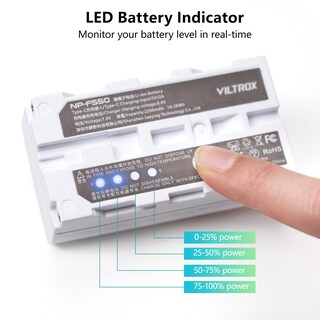 Foto 6 | Foto 6 | Batería Viltrox Np-f550 Li-ion 2200 Mah Paquete De 2 Unidades Para Sony - Venta Internacional.