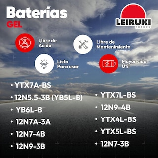 Foto 4 | Foto 4 | Bateria Gel Moto 12n7-4b Honda Yamaha Kawasaki Ktm Leiruki