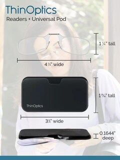 Foto 5 | Foto 5 | Funda Tipo Llavero Thinoptics Para Gafas De Lectura Negra 44 Mm +2.5d - Venta Internacional.