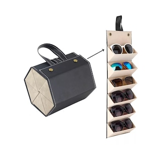 Foto 4 | Foto 4 | Organizador De Lentes De Piel Para Múltiples Lentes, Negro