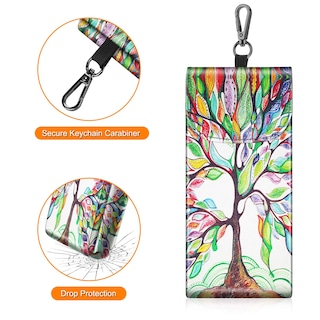 Foto 5 | Foto 5 | Funda Doble para Gafas Fintie Multicolor Portable de Piel Vegana - Venta Internacional