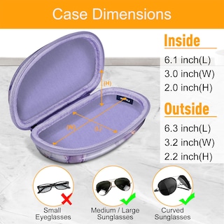 Foto 2 | Foto 2 | Funda para Gafas de Sol Fintie Hard Shell a Prueba de Golpes con Mosquetón Lila - Venta Internacional