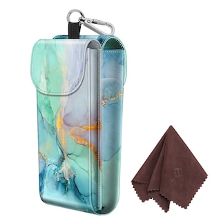 Foto 1 | Foto 1 | Funda Doble para Gafas Fintie Portátil de Piel Vegana color Esmeralda - Venta Internacional