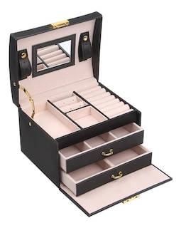 Foto 1 | Foto 1 | Caja de Almacenamiento Joyero Malubero color Negro 3 Capas