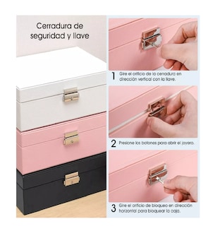 Foto 4 | Foto 4 | Joyero de Cuero Belug Doble Regalo Perfecto con Cerradura color Rosa