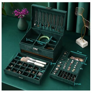 Foto 3 | Foto 3 | Estuche Caja Joyería Retro Multifuncional Grand Capacidad Verde