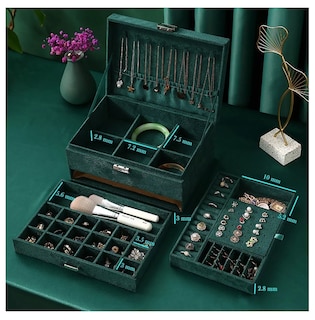 Foto 3 | Foto 3 | Estuche Caja Joyería Retro Multifuncional Grand Capacidad Verde