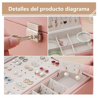 Foto 5 | Foto 5 | La Caja De Almacenamiento Con Una Gran Capacidad Joyas Rosa