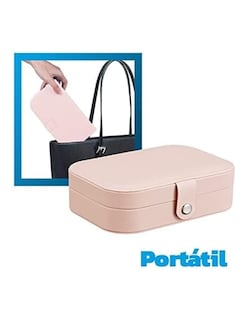 Foto 2 | Foto 2 | Alajero Organizador De Joyas Impermeable De Cuero Dos Piezas Rosa Bluelander