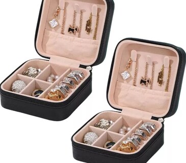 Foto 1 | Foto 1 | 2pzs Joyero Alhajero-caja De Almacenamiento De Joyas Xtellar Color Negro