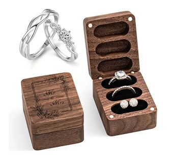 Foto 1 | Foto 1 | Caja De Anillos Xtellar Nogal Con Anillos Regalo De San Valentín