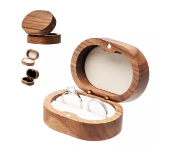 Foto 1 | Foto 1 | Caja Xtellar para Anillos de Boda o Compromiso Marrón con Interior Blanco