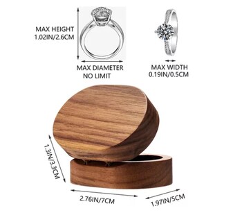Foto 2 | Foto 2 | Caja Xtellar para Anillos de Boda o Compromiso Marrón con Interior Blanco