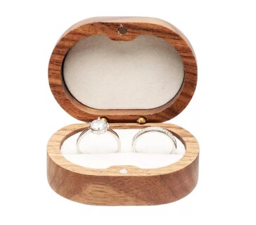 Foto 3 | Foto 3 | Caja Xtellar para Anillos de Boda o Compromiso Marrón con Interior Blanco