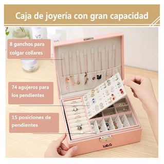Foto 4 | Foto 4 | Caja De Almacenamiento Lab.g Con Una Gran Capacidad Joyas Rosa