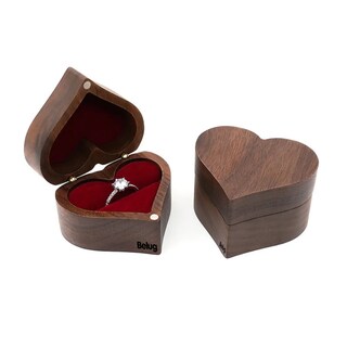 Foto 2 | Foto 2 | Caja para Anillo Belug Corazón de Madera Nogal