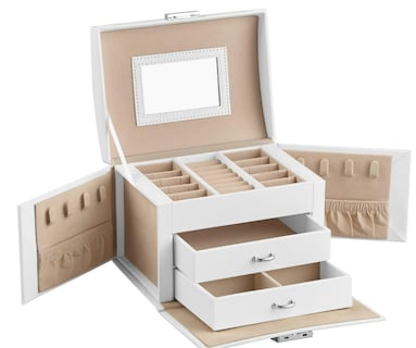 Foto 1 | Foto 1 | Xtellar Joyero Premium De 3 Niveles, Organizador De Joyas Portátil Con Espejo Y Cerradura, Ideal Para Viajes Y Salir