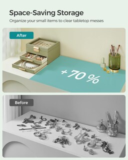 Foto 7 | Foto 7 | Joyero Songmics Verde Aguacate Con Tapa De Vidrio De 3 Capas - Venta Internacional.