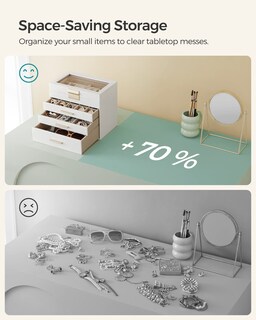 Foto 4 | Foto 4 | Joyero Songmics Organizador De 4 Capas Con Tapa De Cristal Y 3 Cajones - Venta Internacional.
