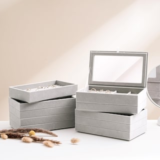 Foto 4 | Foto 4 | Bandeja Organizadora De Joyas Procase, 10 Capas, Terciopelo Gris - Venta Internacional.