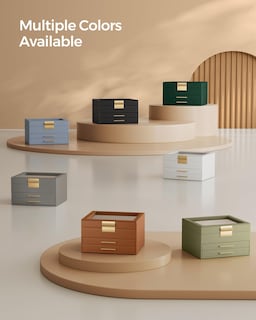 Foto 5 | Foto 5 | Joyero Songmics Organizador De 3 Capas Con Tapa De Cristal Y 2 Cajones - Venta Internacional.