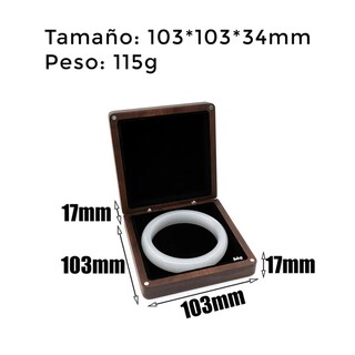 Foto 3 | Foto 3 | Caja De Madera Nogal Colgante Para Collar Estuche De Joyería Belug, Cafe Negro Cuadrado