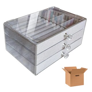 Foto 1 | Foto 1 | Caja De Almacenamiento De Joyas Lab.g Acrílicas De 3 Cajones Gris