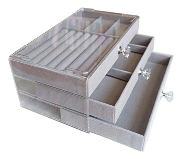 Foto 2 | Foto 2 | Caja De Almacenamiento De Joyas Lab.g Acrílicas De 3 Cajones Gris