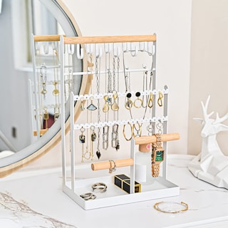 Foto 3 | Foto 3 | Soporte Organizador De Joyas Procase De 6 Niveles Con 15 Ganchos, Blanco - Venta Internacional.