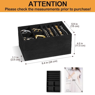 Foto 2 | Foto 2 | Bandejas Organizadoras De Joyas Procase Apilables Para Cajones, Color Negro - Venta Internacional.