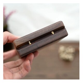 Foto 4 | Foto 4 | Caja De Madera Nogal Colgante Para Collar Estuche De Joyería Belug, Cafe Beige Cuadrado Delgado
