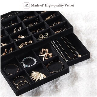 Foto 5 | Foto 5 | Organizador De Joyas Procase, Apilable, Grande, Paquete De 3 Unidades, Terciopelo - Venta Internacional.