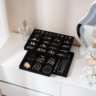 Foto 7 | Foto 7 | Organizador De Joyas Procase, Apilable, Grande, Paquete De 3 Unidades, Terciopelo - Venta Internacional.