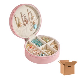 Foto 1 | Foto 1 | Joyero Belug De Viaje Pequeño Caja De Almacenamiento Portátil Rosa Claro Beige