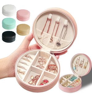 Foto 2 | Foto 2 | Joyero Belug De Viaje Pequeño Caja De Almacenamiento Portátil Rosa Claro Beige