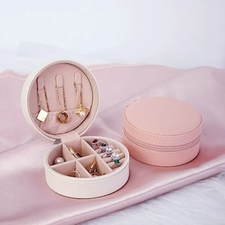 Foto 5 | Foto 5 | Joyero Lab.g De Viaje Pequeño Caja De Almacenamiento Portátil Rosa Claro Beige