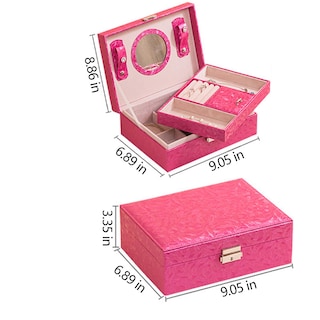 Foto 4 | Foto 4 | Joyero Huoguo Con Cerradura Espejo Estuche De Almacenamiento De 2 Capas - Venta Internacional.