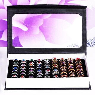 Foto 3 | Foto 3 | Ring Box Huoguo Estuche De Almacenamiento De Joyas De Terciopelo Con 72 Ranuras - Venta Internacional.