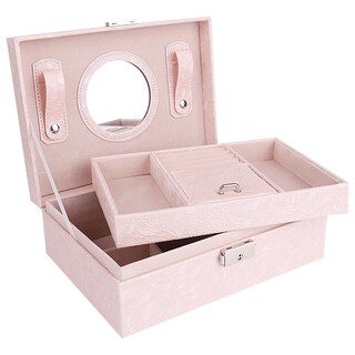Foto 1 | Foto 1 | Joyero Huoguo Con Cierre Espejo Y 2 Capas Color Rosa - Venta Internacional.