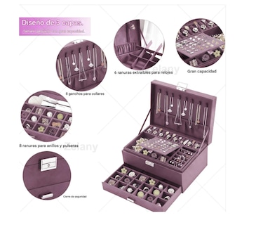 Foto 4 | Foto 4 | Estuche Caja Joyería Multifuncional Grand Capacidad Morado