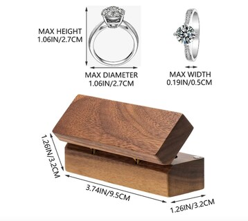 Foto 2 | Foto 2 | Caja De Madera Nogal Para Un Anillos De Boda O Compromiso