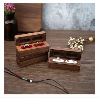 Foto 4 | Foto 4 | Caja De Madera Nogal Para Un Anillos De Boda O Compromiso