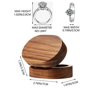 Foto 2 | Foto 2 | Caja De Madera Nogal Para Un Anillos De Boda O Compromiso