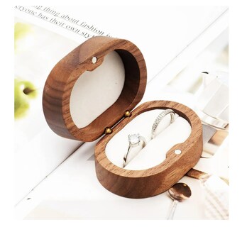 Foto 4 | Foto 4 | Caja De Madera Nogal Para Un Anillos De Boda O Compromiso