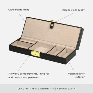 Foto 4 | Foto 4 | Caja Fuerte Wolf Heritage Negra Con 7 Compartimentos Para Joyas - Venta Internacional.