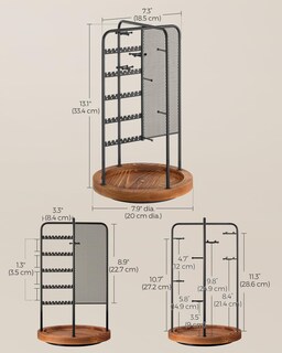 Foto 5 | Foto 5 | Soporte Para Joyas Songmics Giratorio Con 4 Secciones Negro Ujjs023b01 - Venta Internacional.