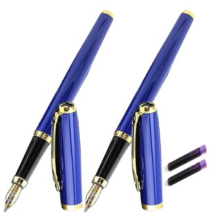 Foto 1 | Foto 1 | Bolígrafo tipo Fuente Ultrafino Mxuex-004 2 Piezas color Azul 2 Tintas Moradas